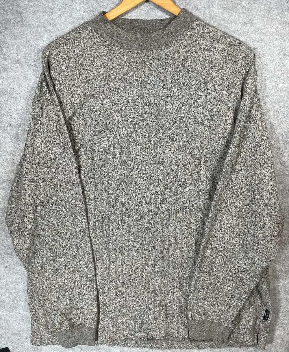 John‎ Henry Men's Long Sleeve Speckled Knit Crewneck Pullover Sweater Size XL